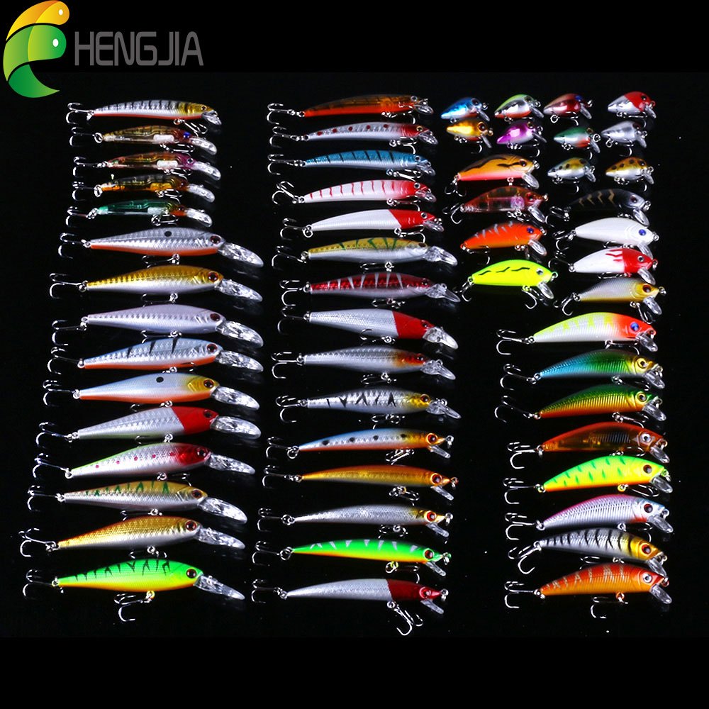 56pcs Fishing Lures Kit Crankbait Tackle