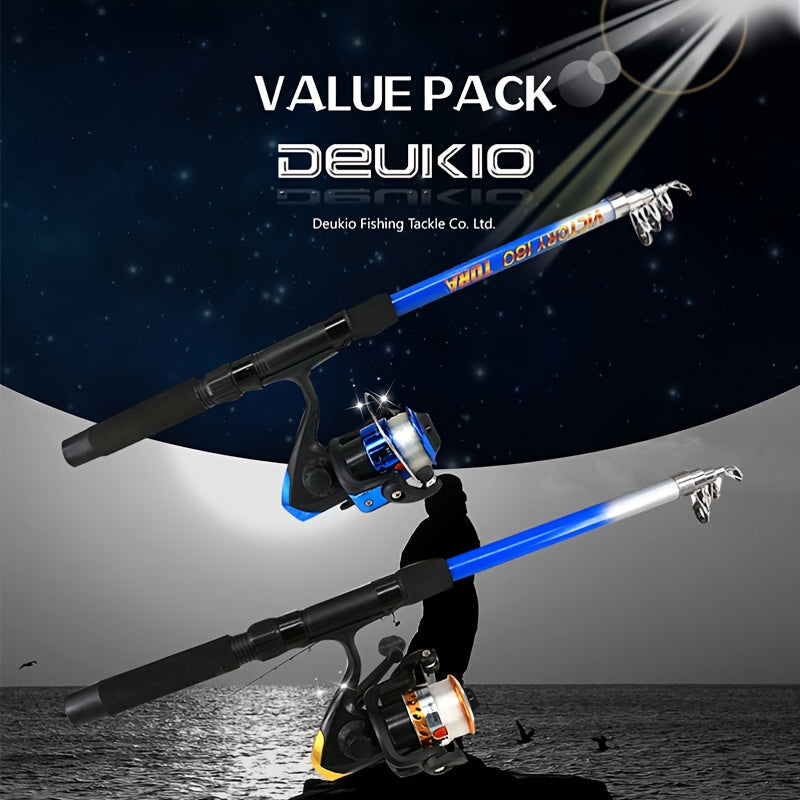 Fishing Pole Combo Set, W/ Rod Spinning Reel