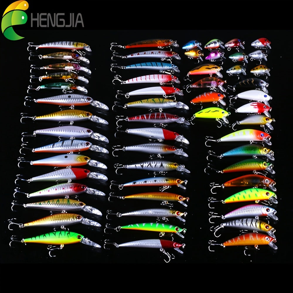56pcs Fishing Lures Kit Crankbait Tackle
