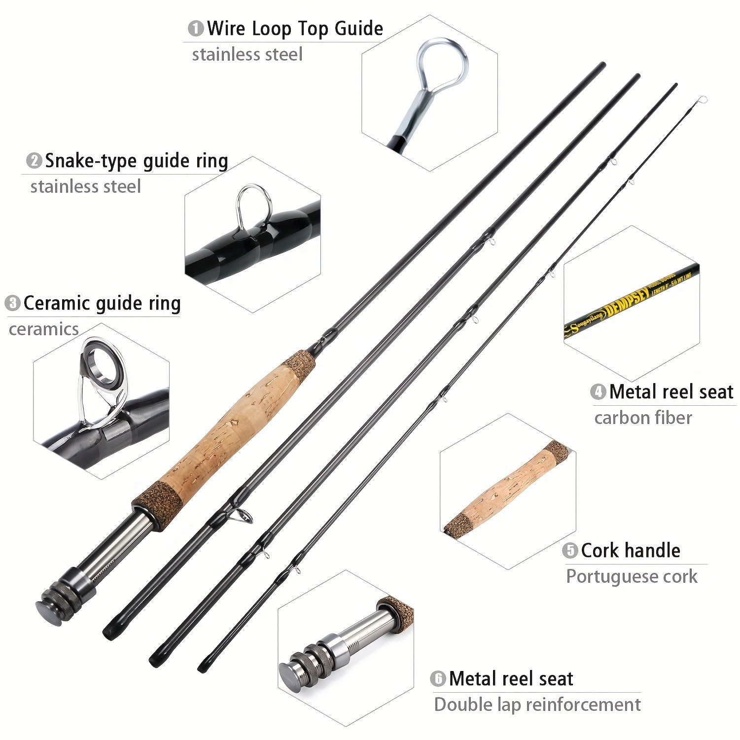 Graphite Fly Fishing Rod - Ultra-Lightweight - 5/6WT