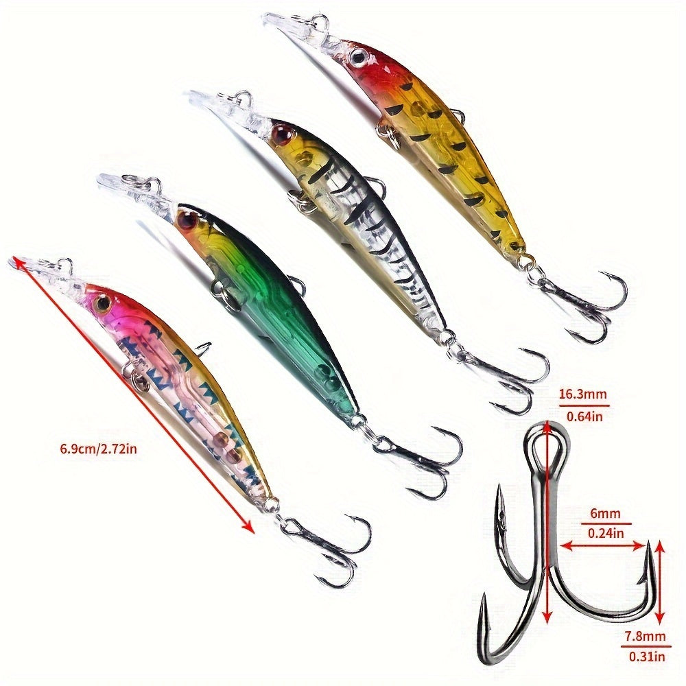56pcs Fishing Lures Kit Crankbait Tackle
