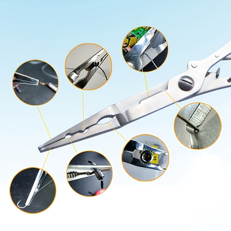 Saltwater Resistant Fishing Pliers with Split Ring Hook Removers, Lanyard & Sheath